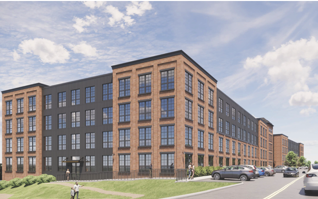 Rendering of development near Enfield train station.