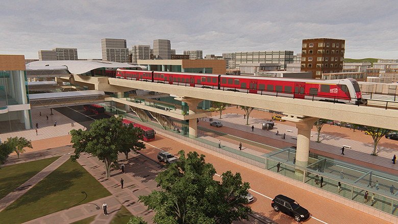 Rendering of the planned metro in Bogota