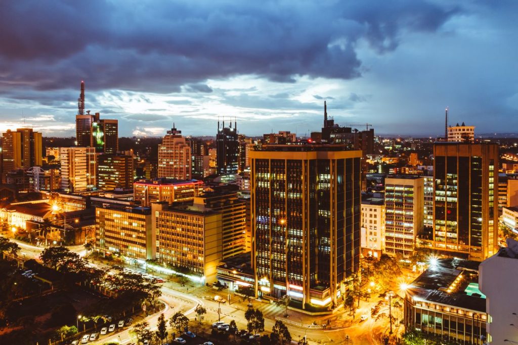 Nairobi, Kenya during night