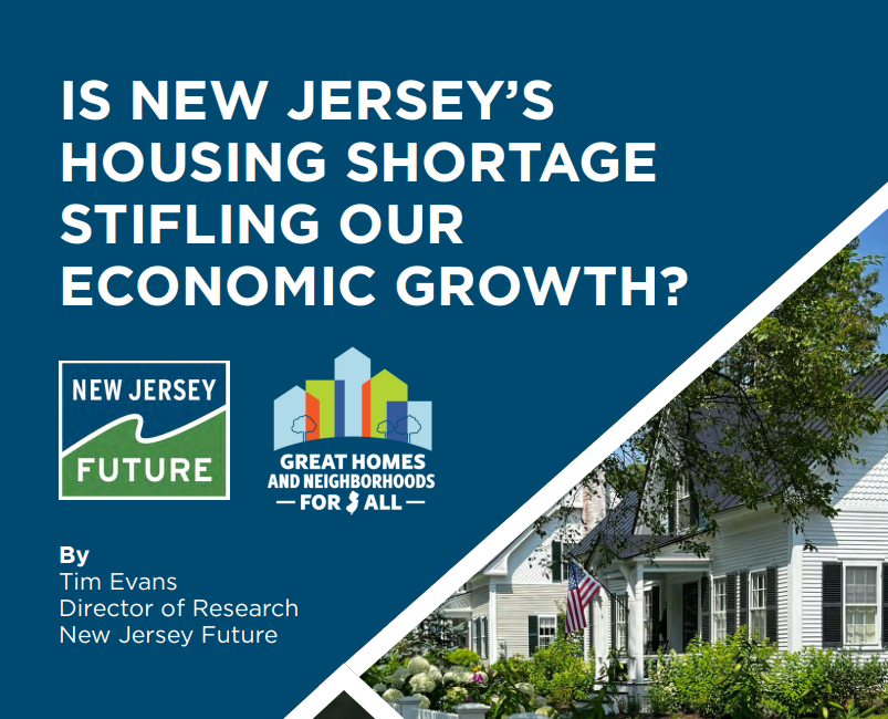 Cover page of the report with the title "Is New Jersey's Housing Shortage Stifling Our Economic Growth?"