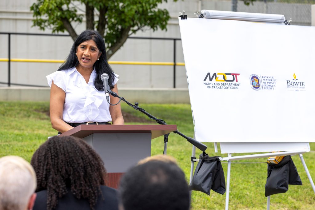 Lt. Governor Aruna Miller announcing the project. 