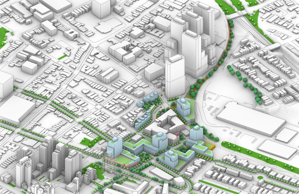 Rendering of County Plaza. 
