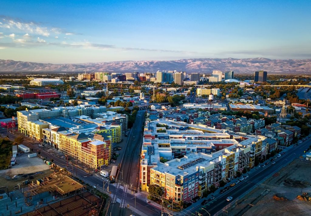Aerial view of San Jose, California. 