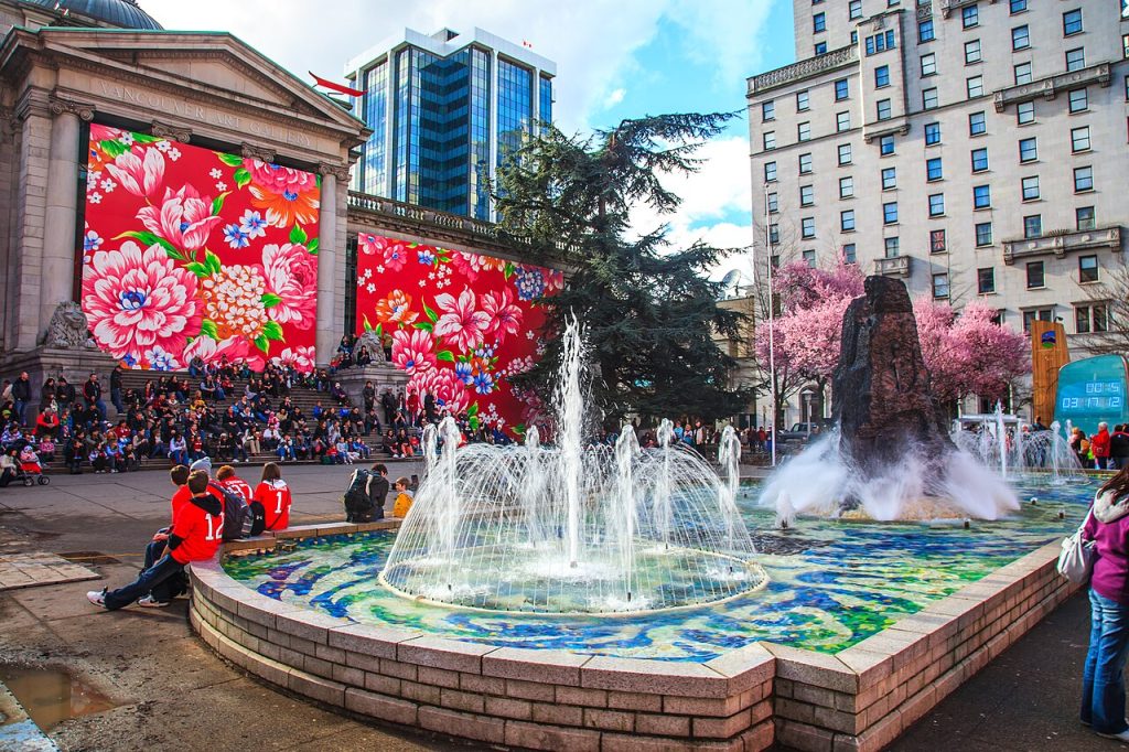 Downtown Vancouver during the 2010 Winter Olympics. 