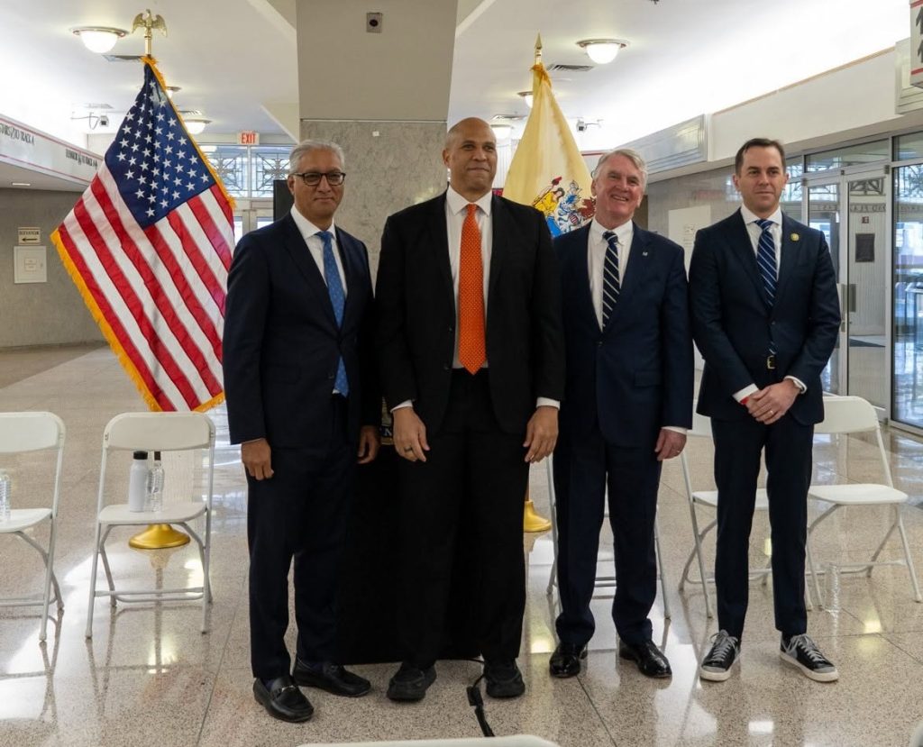 Senator Cory Booker with NJ TRANSIT officials.