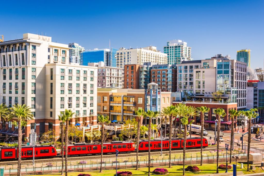 San Diego, CA and a San Diego train
