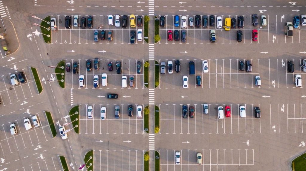 Large parking lot