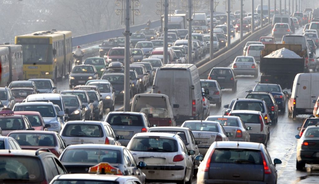 Congested traffic on a highway