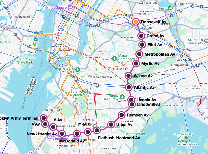 Interborough Express Route