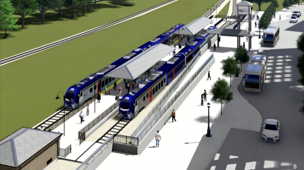 Rendering of the planned TEXRail Near Southside/Medical District Station. 
