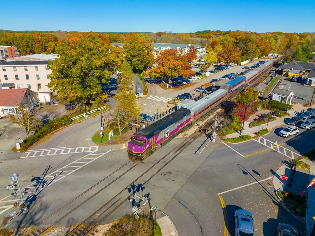 MBTA Train in Concord, Massachusetts.