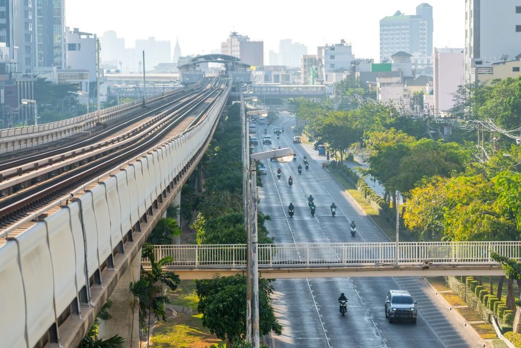 Aerial photograph of Ho Chi Minh City, showing the Metro Line 1