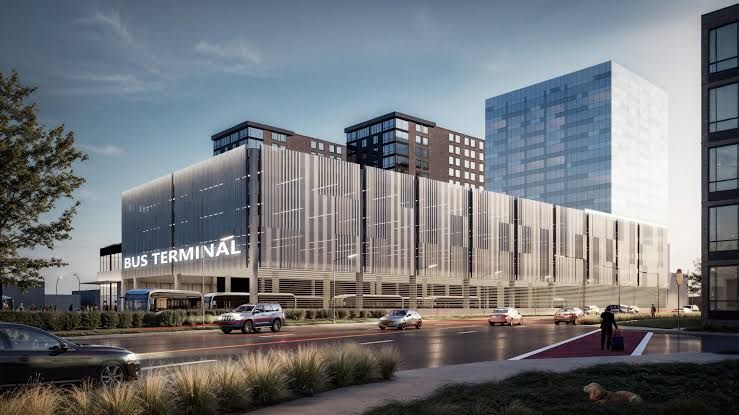 Rendering of the now halted Hackensack bus terminal.