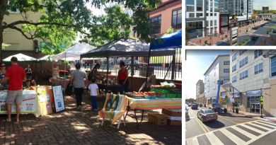 New Brunswick Weekly Farmers Market (left); The Crossings at Brick Church Station in East Orange (top-right); Super Foodtown in Bloomfield (bottom-right)