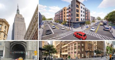 Playground Cities (top-left); Affordable housing in Irvington (top-right); Congestion Pricing (bottom-left); Sydney’s new Hunter Street Station (bottom-right)